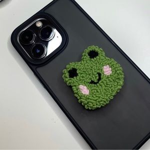 Tufted Phone Grip Holder Cute Frog